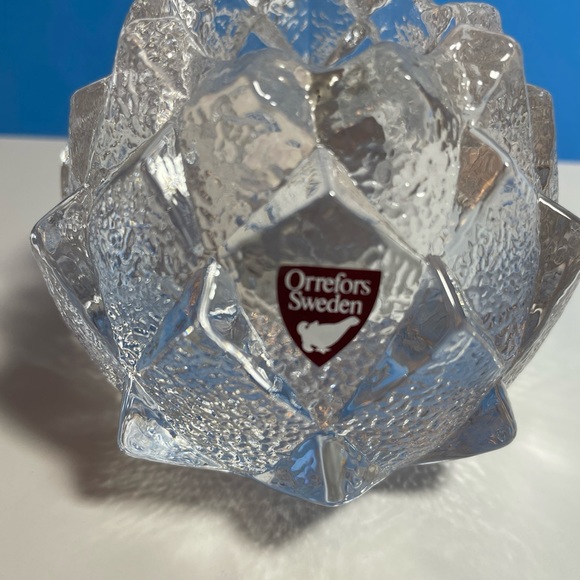 Orrefors Sweden Firefly Nimbus Crystal tealight candle holder, 3.5 inches high - Picture 5 of 10